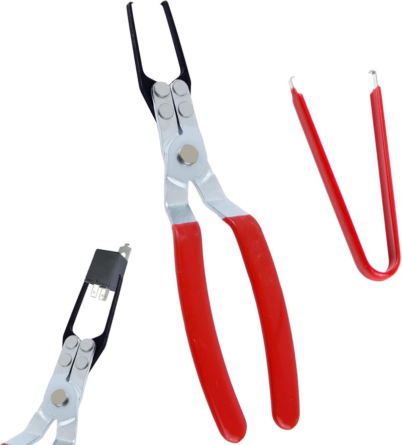 Abvsdu 2 PCS Relay Tester, Electrical Disconnect Pliers, Automotive Relay Fmm Fuses Puller Tool, Automotive Relay Tester (Red) - Image 1